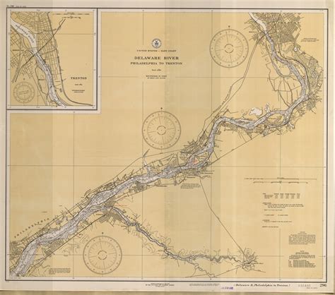 Delaware River Philadelphia To Trenton 1935 Old Map Nautical Chart AC