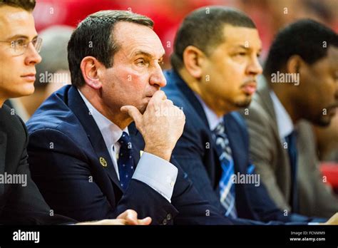 Duke Head Coach Mike Krzyzewski During The Ncaa Basketball Game Between The Duke Blue Devils And