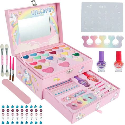 Kids Makeup Playset Real Girls Makeup Set With Makeup Bag Portable