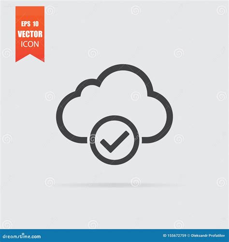 Icono Selecto De La Nube En Estilo Plano Aislado En Fondo Gris