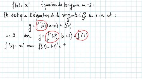 D Rivation Application D Terminer Quation Tangente Fonction