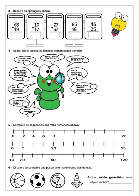 👍matemática 3° Ano Atividade De Matemática Para Trabalhar No 3° Ano Do