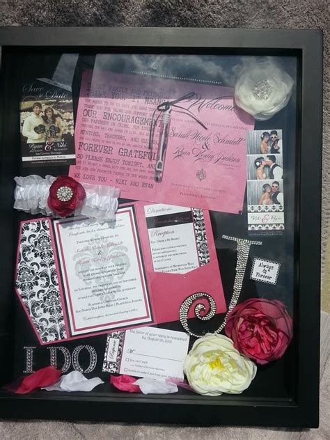 My Pink And Black Bling Wedding Memorabilia Shadow Box