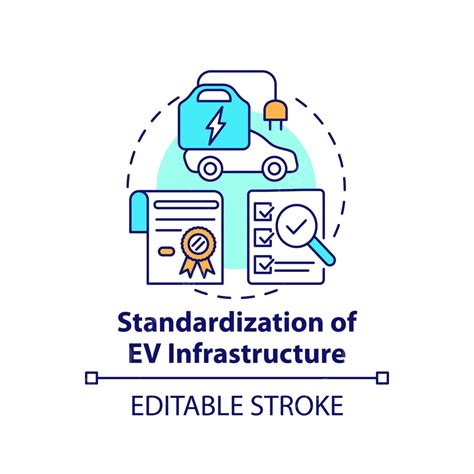 Electric Vehicles Infrastructure Standardization Concept Icon Thin Eco ...