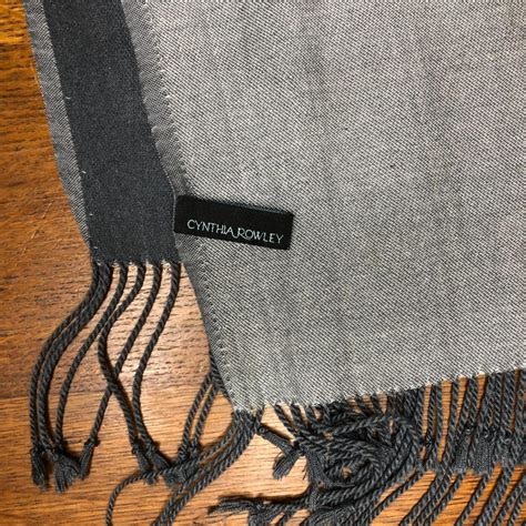 Cynthia Rowley Two Tone Grey Scarf Width Depop