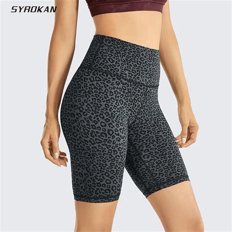 Syrokan Women S Naked Feeling High Waisted Athletic Yoga Shorts For