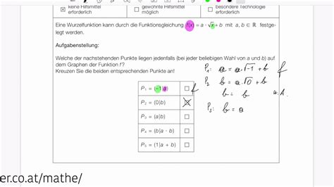 Mathelernen Mit Martin BIFIE Beispiel 1 316 Punkte Einer Wurzelfunktion