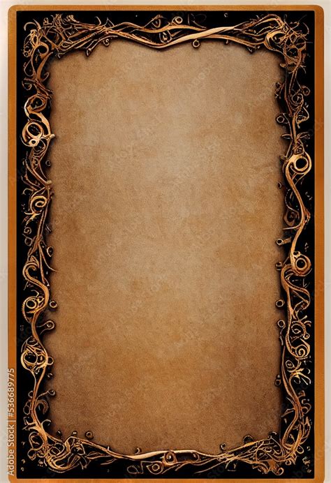 Fantasy Card Frame And Old Paper Template Design Stock Illustration