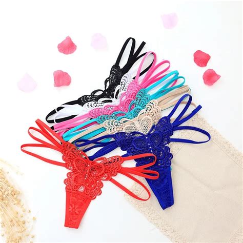 2018 Underwear Women Thongs And G Strings Tangas Women Sexy Lace Butterfly Bandage Thong Panties