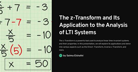 The Z Transform And Its Application To The Analysis Of Lti Systems