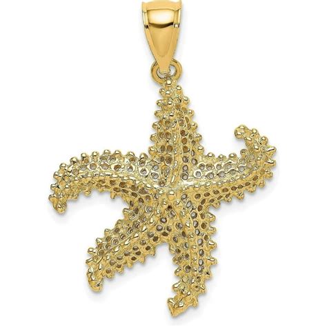 14k Yellow Gold Starfish Pierced Charm 33mm