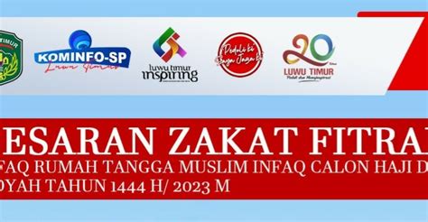 Ini Besaran Zakat Fitrah Tahun 2023 Berdasarkan SK Bupati Luwu Timur