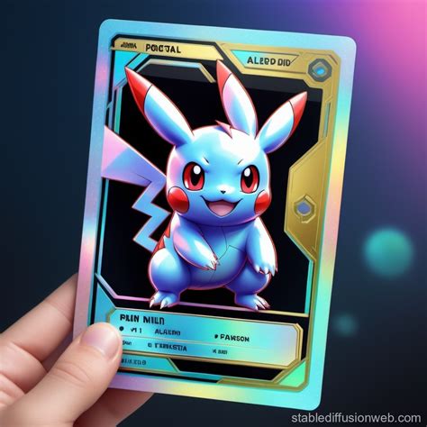 Create Holographic Pokemon Style Nft Card With Bold Outlines Detailed