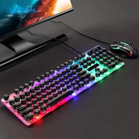 Gtx Usb Wired Colorful Led Backlit Gaming Keyboard With Mouse For Pc