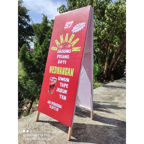 Jual STAND BANNER KAYU UKURAN 50 X 130 CM STANDING BANNER KAYU