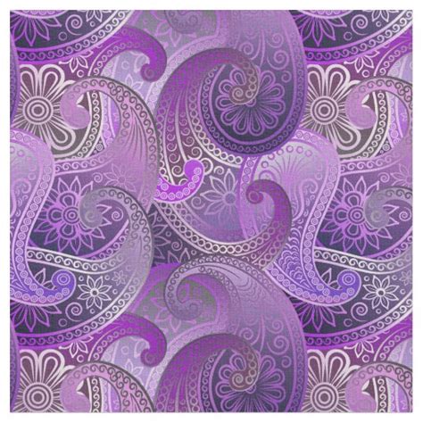 Rich Purple Paisley Pattern Fabric | Zazzle