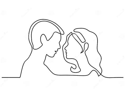 Man And Woman Silhouettes In Love Stock Vector Illustration Of