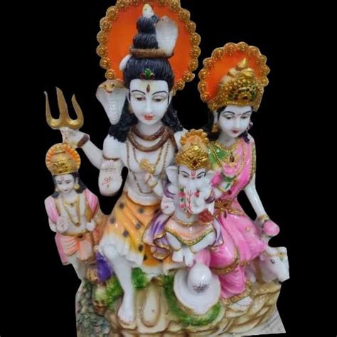 Multicolor Hindu Fiber Shiv Parivar Statue For Worship Size 18 Inch