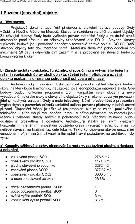 TECHNICKÁ ZPRÁVA SO 01 PŘÍSTAVBA MATEŘSKÉ ŠKOLY PDF Free Download