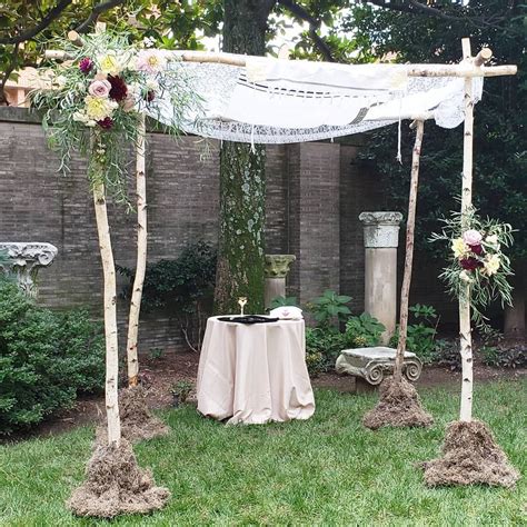 This Sweet And Simple Birch Chuppah Is Perfect For An Outdoor Ceremony