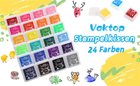 Stempelkissen Vaktop 24 Farben Stempelkissen Bunt Abwaschbar