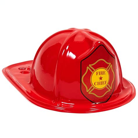 Child Size Red Plastic Fire Chief Hat Fire Chief Hat Fire Chief