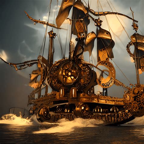 32k Anthropomorphic Realistic Pirate Ship Steampunk Theme · Creative ...