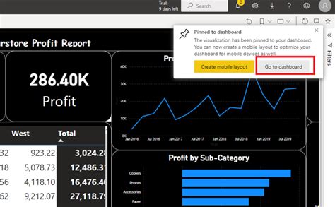 Power Bi Pin Report To A Dashboards Geeksforgeeks