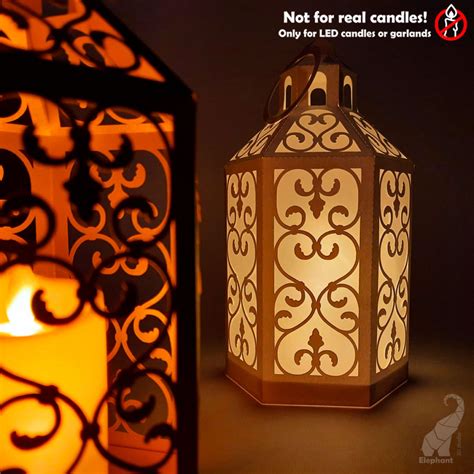 Paper Lantern Template With Forged” Elements Svg For Cricut Dxf For