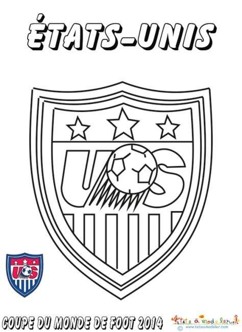 Coloriage du blason de foot des États Unis sur Tête à modeler