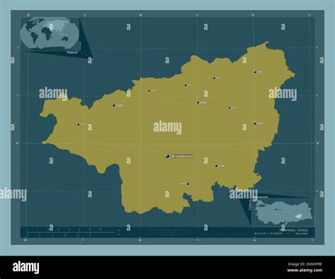 Diyarbakir Province Of Turkiye Solid Color Shape Locations And Names