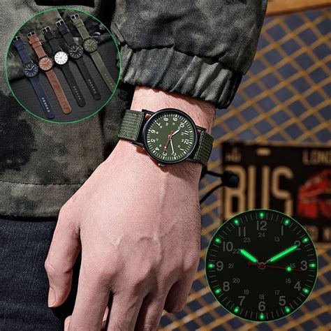 Rel Gio De Pulso Militar Masculino Luminoso Pulseira De Nylon De