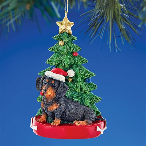 Festive Dachshund Christmas Tree Ornament Collections Etc