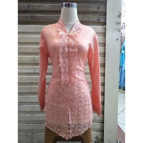 Jual Baju Kebaya Encim Bordir Senada Tangan Panjang Baju Kebaya Encim