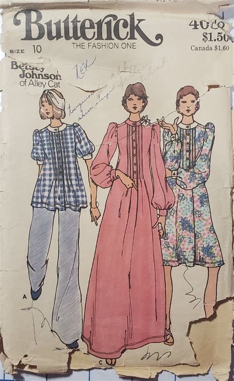 Butterick 4088 Betsey Johnson Sewing Pattern 1970s Vintage Etsy