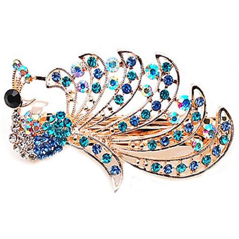 Broche De Pavo Real Con Diamantes De Imitaci N De Cristal Para Mujer