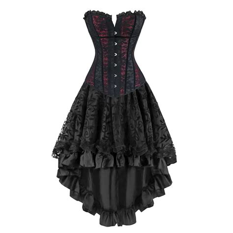 Gothic Burlesque Steampunk Corset Dress Overbust Corsets And Bustiers