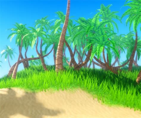 Artstation Stylized Palm Trees [roblox] Game Assets