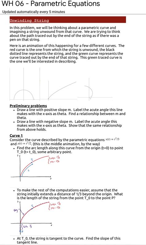 Solved Wh Parametric Equations Updated Automatically Every