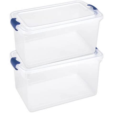 Homz 66 Quart Heavy Duty Modular Stackable Storage Containers Clear 8