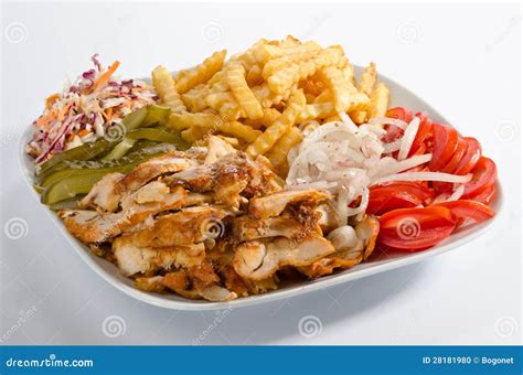 Doner Kebab On Rotating Vertical Spit In The East Royalty Free Stock