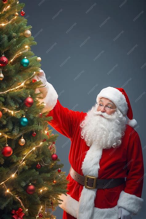 Premium Photo | Santa Claus at the tree