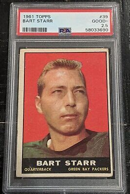 1961 Topps Bart Starr PSA 2 5 GOOD 39 Original Vintage Green Bay