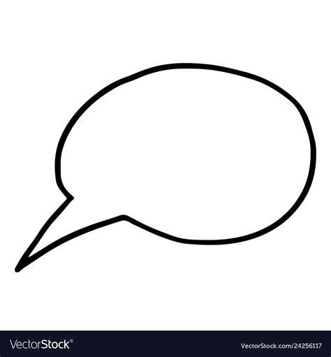 Flat free hand drawing of speech bubble Royalty Free Vector