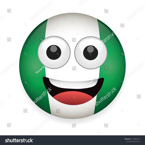 Nigeria Flag Face Vector Illustrationhigh Quality Stock Vector Royalty