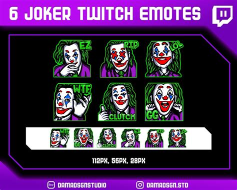 6 Joker Twitch Emotes Discord Emotes - Etsy Canada