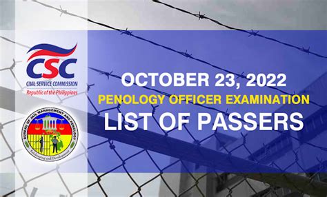 Civil Service Exam PH EXAM RESULTS October 23 2022 POE Penology