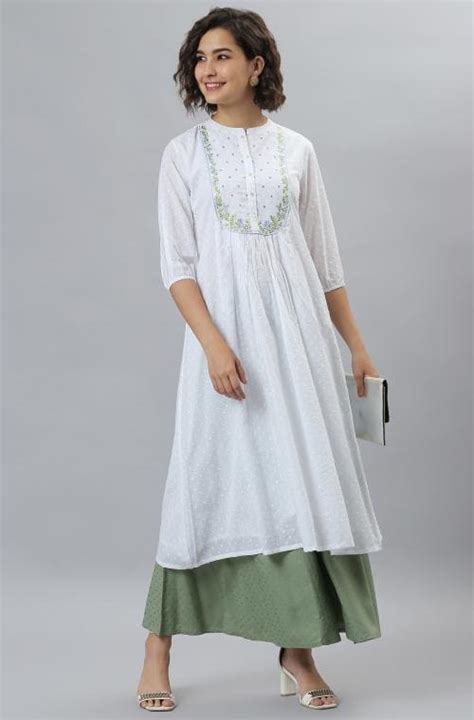 Buy Janasya Womens White Cotton Kurta Online At Best Prices In India