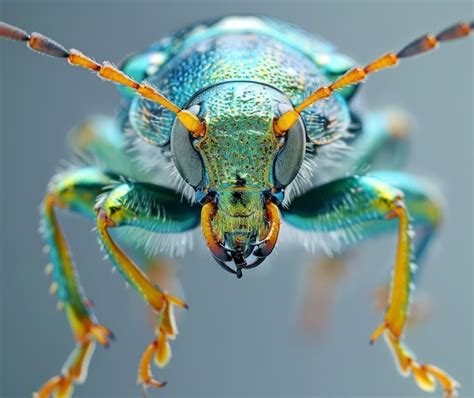 A Closeup Of A Colorful Beetle Premium Ai Generated Image