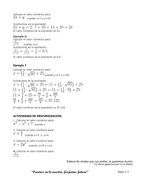 Gu A Matem Ticas De O Expresiones Algebraicas En La Vida Cotidiana